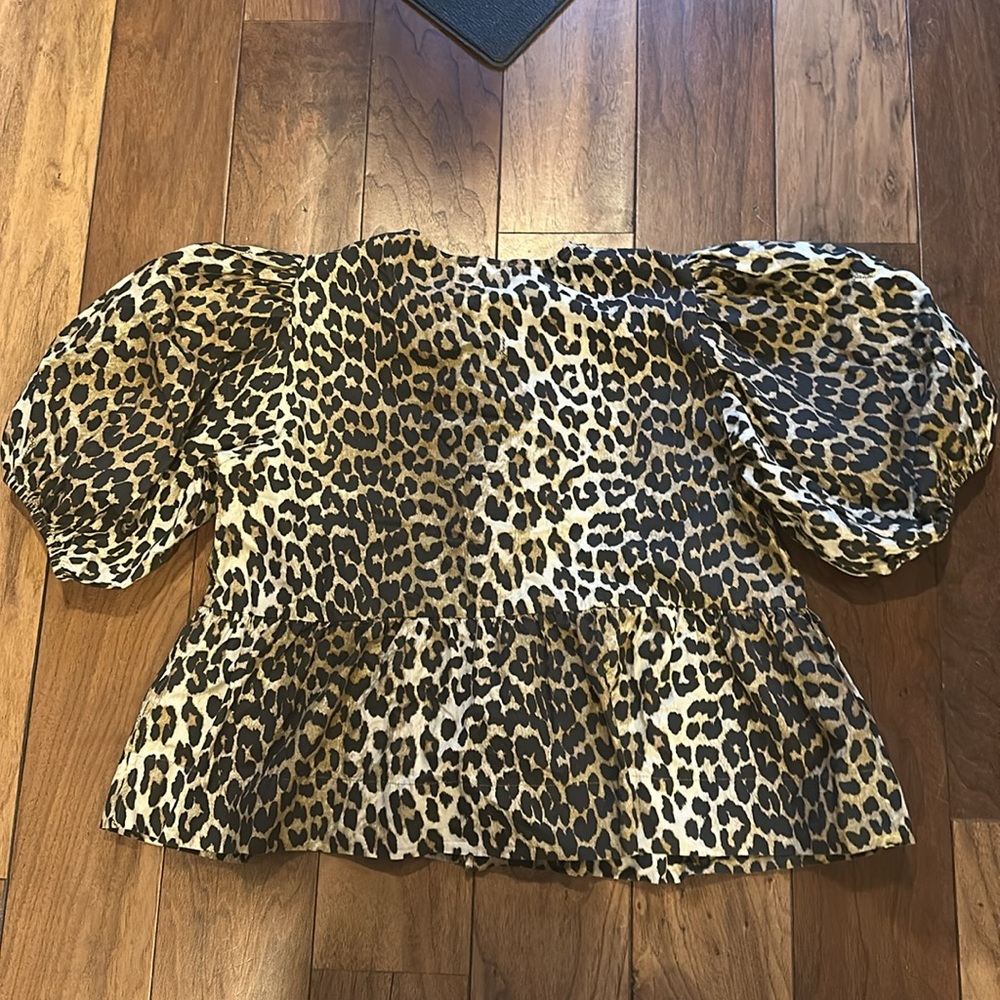 Ganni Leopard peplum top - Picture 4 of 4